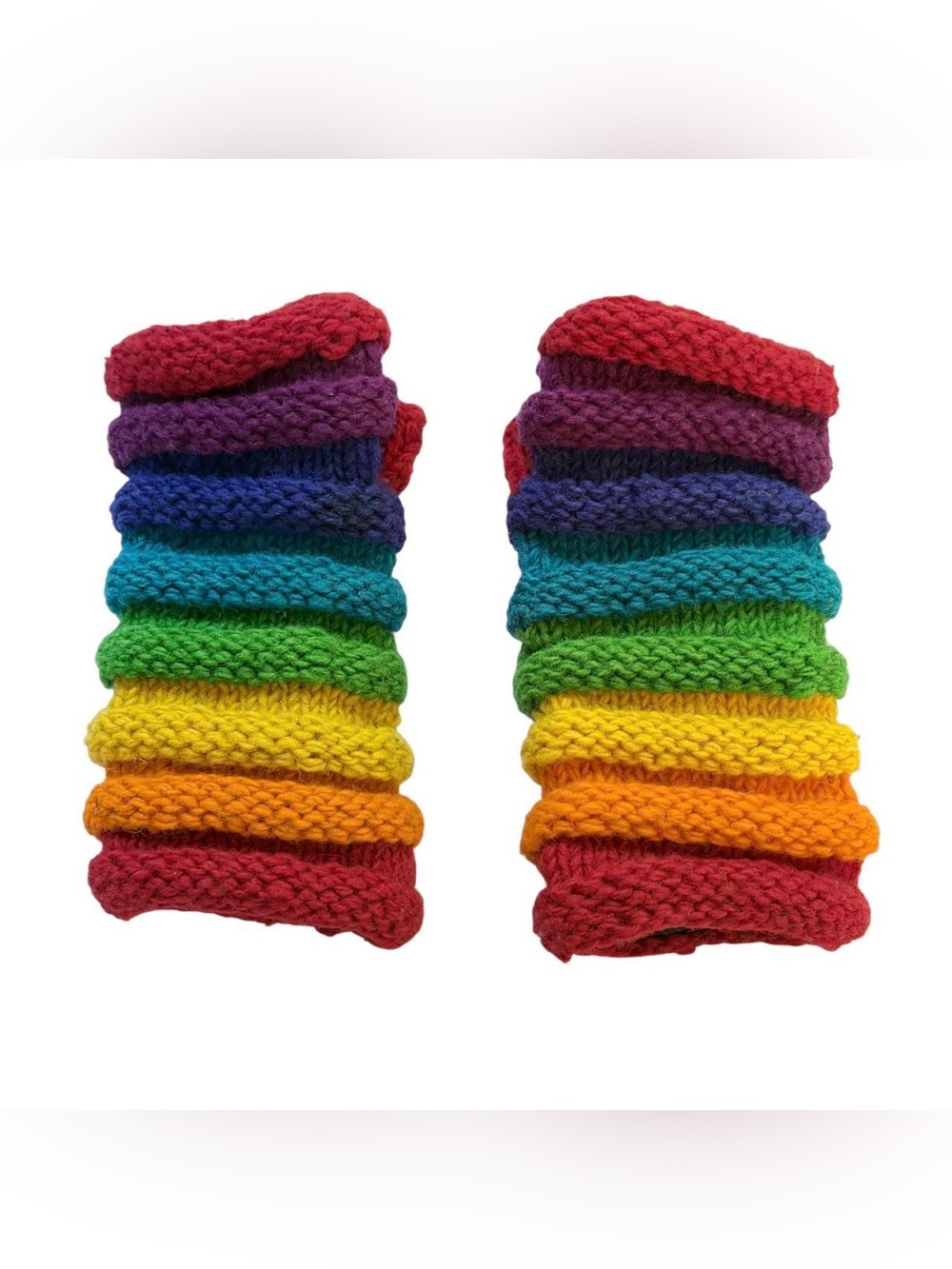 Wool Rainbow Striped Gloves